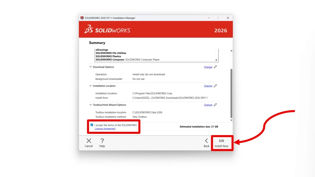 SolidWorks installation
