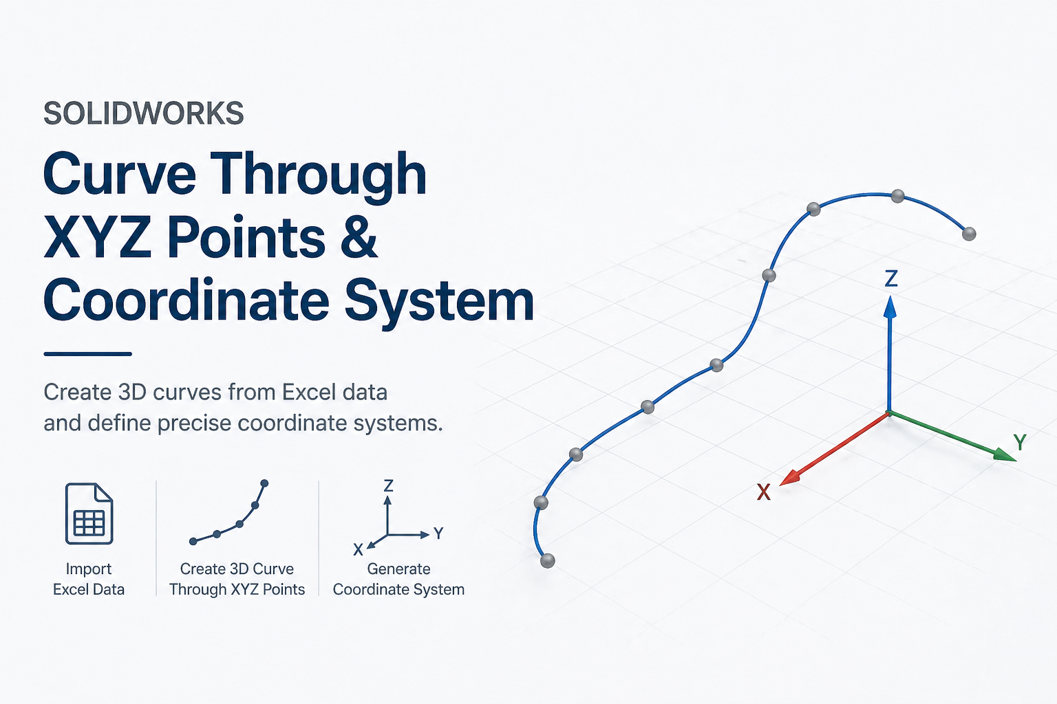 Curve Through XYZ Points in SOLIDWORKS | Create 3D Curves & Coordinate Systems
