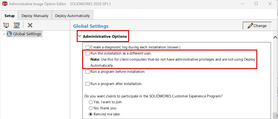 admin option