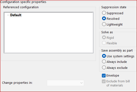 configuration specific properties
