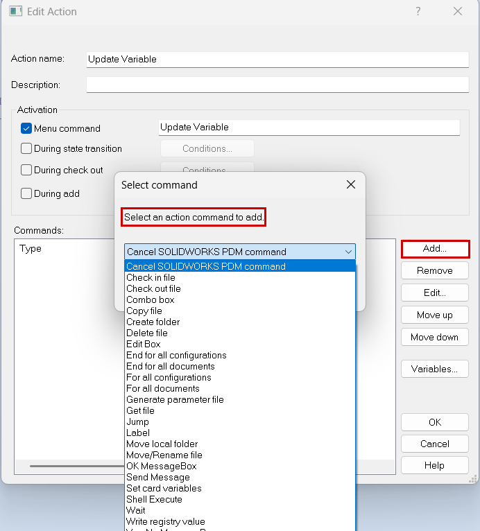 select command