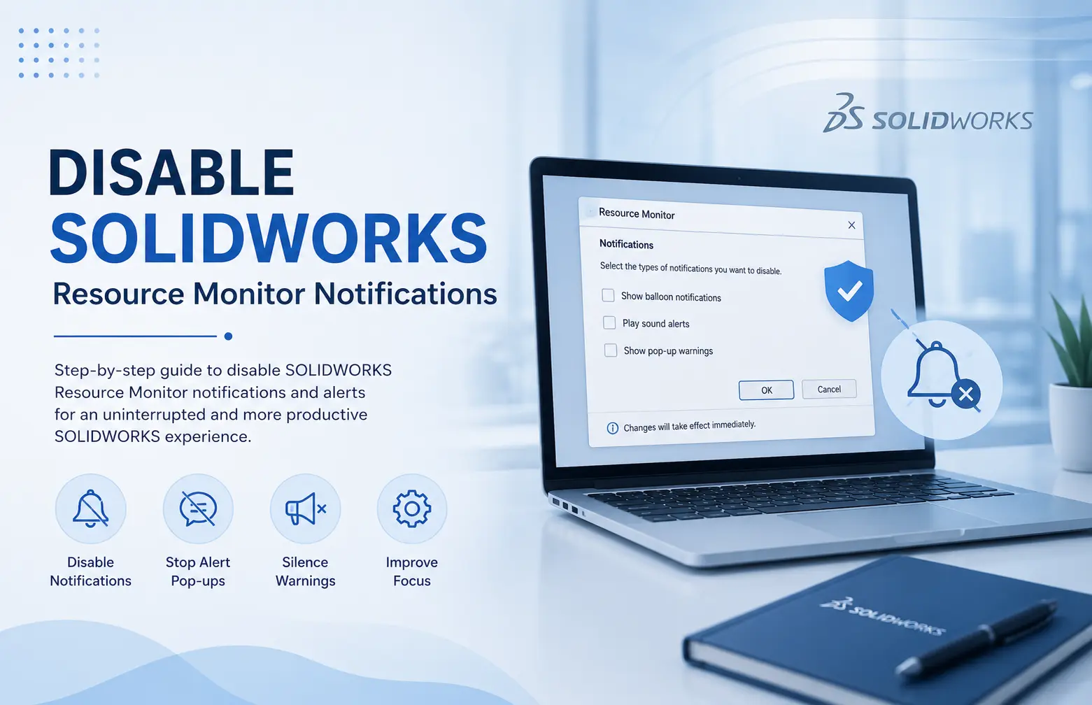 Disable SOLIDWORKS Resource Monitor Notifications