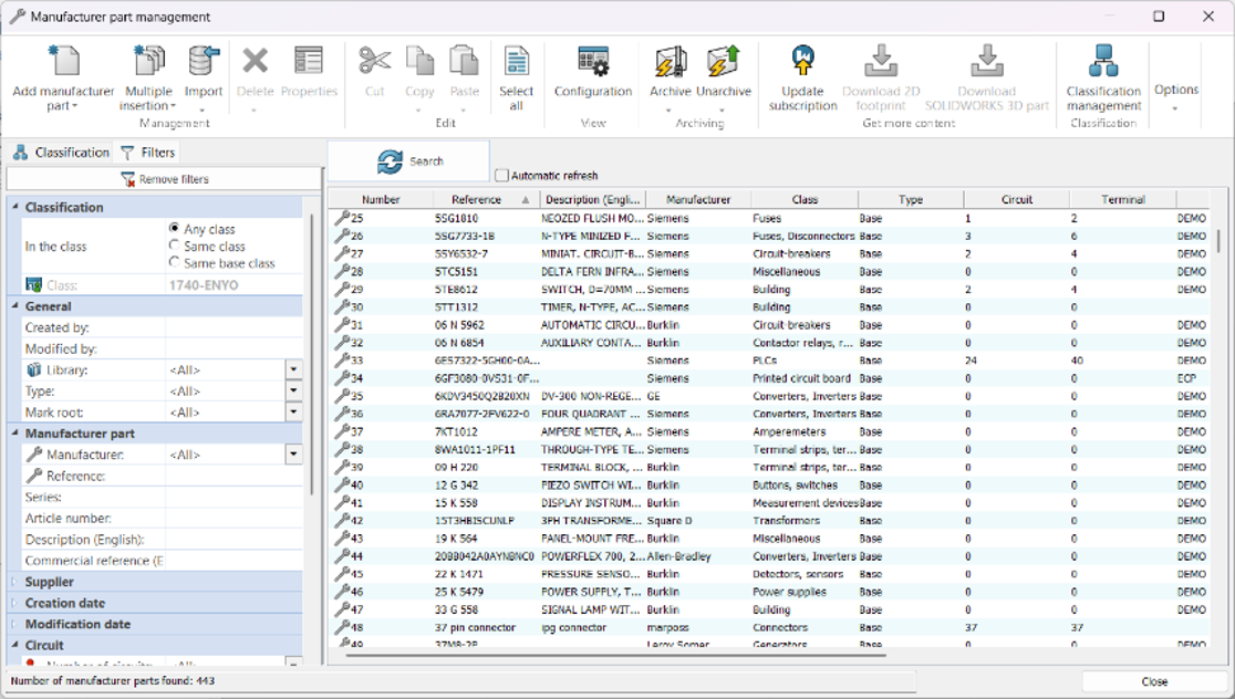SOLIDWORKS Electrical features